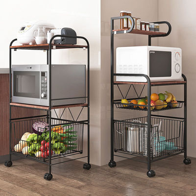 Household Kitchen Living Room Floor Rack Removable Three-Story Rectangular Storage Rack